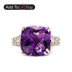 in stock Purple Classic Rings With Diamond Accents, Classic Purple Rings With Diamond Accents, Gift Purple Brilliant Cut Diamond Ring, Purple Brilliant Cut Diamond Ring Gift, Purple Cushion Cut Brilliant Ring, Macy's Diamond White Rings, Purple Brilliant Cushion Cut Rings, Macy's Silver Rings With Gemstone, Macy's White Gold Gemstone Ring