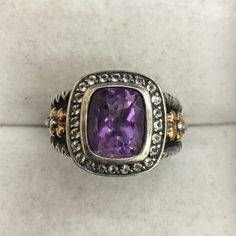 Sterling Silver & 18k Gold Amethyst Ring By Barbara Bixby Size 9 Excellent Pre-Owned Condition Ring Is Polished. Payment Required At Time Of Purchase. No Box. No Returns. Barbara Bixby Rings, Gold Amethyst Ring, Amethyst Ring, Womens Jewelry Rings, Color Purple, 18k Gold, Amethyst, Ring Size, Women Jewelry