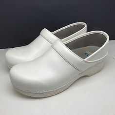 Dansko Shoes Women’s 9.5-10 EU 40 LT Professional Clogs White Leather 5200010101  | eBay Classic Slip-on Clogs With Ortholite Insole, Classic Slip-resistant Clogs With Round Toe, Classic White Round Toe Clogs, Classic White Closed Toe Clogs, Classic White Clogs With Rubber Sole, Classic White Clogs With Cushioned Footbed, White Clogs With Cushioned Footbed And Round Toe, Slip-on Clogs With Ortholite Insole And Round Toe, Classic Synthetic Clogs With Round Toe