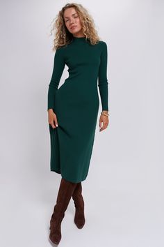 Cypress Knit Conrad Midi Swing Dress | Hyacinth House Spring Textured Knit Sweater Dress, Cozy Cable Knit Spring Dress, Spring Ribbed A-line Sweater Dress, Green Ribbed Knee-length Sweater Dress, A-line Stretch Sweater Dress, Closet Staples, Boho Fall, Color Crush, Swing Dress