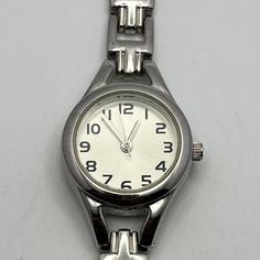 Silver Watch. Fully Functional With Brand New Batteries. Fits 7 In Wrist But Has An Adjustable Link. V Vintage Silver Watches For Everyday Use, Vintage Rectangular Silver Watch, Silver Vintage Watch With Bracelet Strap, Silver Retro Watch Accessories With Subdials, Silver Retro Watch With Tachymeter, Silver Watches Women, Silver Accessories, Silver Watch, Accessories Watches