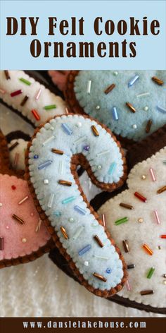 homemade diy felt cookie ornaments with sprinkles