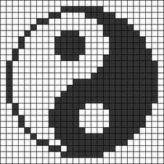 a black and white cross stitched pattern with the shape of a yin - yang symbol