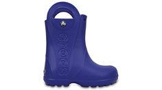 Now kids can enjoy classic Crocs comfort � even on the rainiest days. Our kids� rain boot is available in bright colors with a waterproof build that keeps puddle-jumping feet cozy and dry.    Kids� Handle It Rain Boot Details:    Waterproof rain boot.  Fully molded Croslite trade  material for lightweight cushioning and comfort.  Reflective heel logo. Puddle Jumping, Classic Crocs, Kids Rain Boots, Kids Rain, Rain Boot, Our Kids, Rainy Day, Rubber Rain Boots, Bright Colors