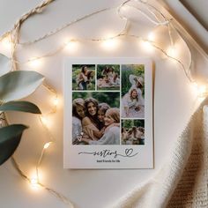 sisters photo collage print on flatlay next to string lights and branch Photo Collage Ideas Gift, Sisters Photo, Photo Collage Wall, Shape Collage, Photo Collage Gift, Sister Photos, Gift Sister, Best Friends For Life, Art Template