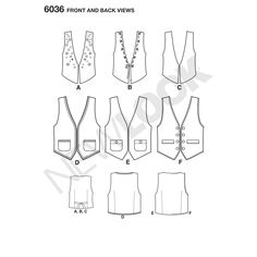 New Look Pattern 6036 Misses' & Men's Vests - New Look New Look Patterns, Men's Vests, Tilly And The Buttons, Pattern Code, Mens Vests, Vest Pattern