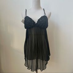 Flora Nikrooz Babydoll Chemise, Panty, & Robe Pj Set (Black) Nwt 3-Piece Set Sheer Chiffon Material Polyester Robe - Satin Sheet Material W/ Shoulder Pads For This Set, I Have One Small And Medium I Have A Size Medium And Large For Robes Only (In Another Listing) Also Have This Set In Pink With Various Sizes (In Another Listing) Black Flirty Loungewear Sleepwear, Black Sheer Camisole For Loungewear, Sheer Black Sleepwear For Loungewear, Black Sheer Sleepwear For Loungewear, Black Sheer Camisole For Night, Black Summer Camisole For Bedtime, Cheap Black Short Sleepwear, Black Printed Sleepwear For Pajama Party, Black Cami Sleepwear With Lace Trim