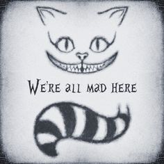 there is a black and white drawing of a cat with fangs on it's face