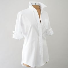 Claridge and King Classic White Boyfriend Shirt – Shirtini White Boyfriend Shirt, The Perfect White Shirt, Boyfriend Shirts, Perfect White Shirt, Transitional Dressing, Luxury Wardrobe, Classic White Shirt, Puff Sleeve Shirt, White Cami