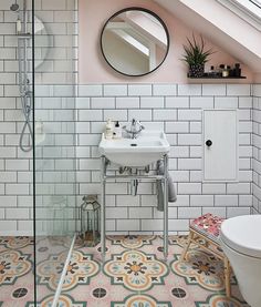 Ca' Pietra Wall & Floor Tiles 20 x 20 x 1cm Cabana Porcelain New Orleans Colourful Bathroom, Patterned Tiles, Black And White Tiles, Bathroom Inspiration Decor, Upstairs Bathrooms, Main Bathroom, Bathroom Inspo, Bathroom Floor Tiles, Wet Rooms