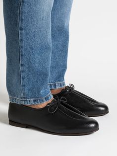 Jacques Solovière Paris | MATT BLACK GRAINED One Piece Design, Comfortable Footwear, Loafer Sneakers, Derby Shoes, Golf Shoes, Personalize Bag, Cotton Pants, Leather Material, Loafer Shoes