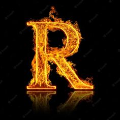 the letter r is made up of fire