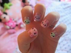 Kids Nail Art Designs, Box Nails, Nail Art For Girls, Kids Nail Designs, Nail Art For Kids, Bunny Nails, Easter Nail Art, Cute Simple Nails, Animal Nails