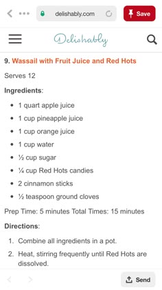 the menu for an app that shows different types of juices and hots on it