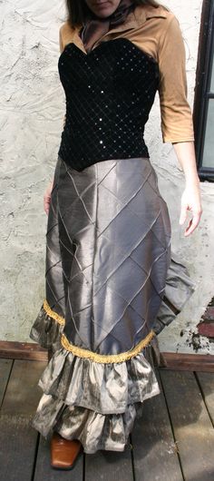 Bronze and Gold Silk Diamond Victorian Bustle Skirt | Etsy Elegant Silk Skirt For Festive Occasions, Victorian Bustle, Steampunk Vest, Wedding Vest, Bustle Skirt, Womens Skirts, Dupioni Silk, Gold Silk, Red Scarves