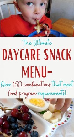 the ultimate day care snack menu for babies and toddlers