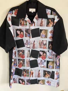 Elevate your fashion game with this limited edition Spanish Harlem button-up shirt. Featuring female Polaroid pictures , this shirt is perfect for party and cocktail occasions. The short-sleeved collared shirt is made of machine washable rayon fabric, ensuring comfort and ease of maintenance. The shirt is a size medium and fits regular. It also features a button closure and button-up collar style. The shirt is adorned with video stars and adult video stars characters, adding a unique touch to th Spanish Harlem, Star Character, Star Buttons, Polaroid Pictures, Shirt Female, Mens Shirt, Rayon Fabric, Collared Shirt, Dream Clothes