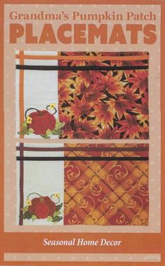 Pumpkin Patch Placemats Placemats Patterns, Seasonal Home Decor, Paper Template, Autumn Inspiration, Pumpkin Patch, Placemats, Decorative Boxes, To Create, Festival