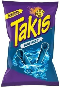 a bag of taki's blue heat potato chips