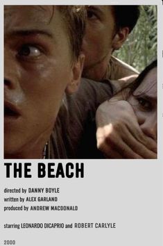 a movie poster for the beach with two people looking at something in front of them