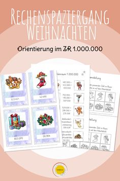 an image of german christmas cards with numbers and pictures on the front, and below it is