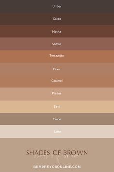 the shades of brown are shown in this color scheme, which includes different shades and colors