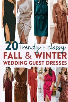 20 trendy and classy fall & winter wedding guest dresses that are perfect for any occasion