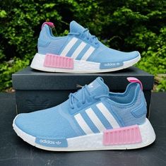 New Adidas Originals NMD_R1 Boost Blue Pink Running Shoes GV9185 Women's US Size 9 Product Details ·       New with Box  ·       Lace closure ·       Product color: Core Blue/Pink/White ·       Product code: GV9185 Shipping and Handling We offer Free Shipping through USPS Priority Mail, UPS or Fed Ex. We ship all orders within 1 business day after payment is received. Please note that shoe box might be slightly damaged due to shipping but shoes are brand new. *Please note that Sneakers over $100 Blue Adidas Custom Sneakers, Custom Blue Adidas Sneakers With Logo, Adidas Custom Blue Sneakers With Boost Midsole, Blue Adidas Sneakers For Light Sports, Blue Adidas Custom Sneakers With Round Toe, Blue Custom Adidas Sneakers With Round Toe, Blue Adidas Custom Sneakers For Sports, Blue Adidas Low-top Running Shoes, Blue Low-top Running Shoes With Adidas Logo