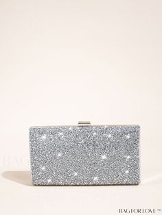 BagForLove - Glittering Evening Clutch: Stylish Handbag for Dance, Wedding, and Parties - Womens Sparkling Accessory Product Description Color Silver Details Rhinestone Magnetic No Strap Type Chain Style Glamorous Pattern Type Plain Bag Size Small Type Box Bag Closure Type Kiss Lock Material Plastic Composition 100% Polyester Size Chart INCH CM Bag Height Bag Length Bag Width Strap Length 4.7 inch 8.7 inch 2 inch 47.2 inch Bag Height Bag Length Bag Width Strap Length 12 cm 22 cm 5 cm 120 cm Deta Sparkling Rectangular Clutch As Gift, Sparkling Rectangular Clutch For Gift, Silver Glitter Bag For Gift, Sparkling Rectangular Bag Gift, Silver Sparkling Clutch For Gift, Sparkling Rectangular Gift Bag, Silver Sparkling Bag For Gifts, Silver Sparkling Bags For Gifts, Silver Glitter Rectangular Evening Bag