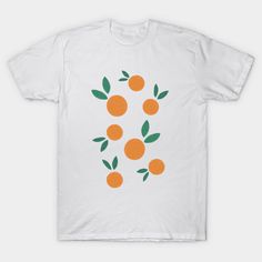 Minimalist pattern of hand drawn oranges with simple shaped leaves. Very summery and modern. -- Choose from our vast selection of Crewneck and V-Neck T-Shirts to match with your favorite design to make the perfect graphic T-Shirt. Pick your favorite: Classic, Boxy, Tri-Blend, V-Neck, or Premium. Customize your color! For men and women. Orange Graphic Design Tops For Summer, Orange Graphic Design Top For Summer, Summer Orange Printed T-shirt, Orange Printed T-shirt For Summer, Casual Orange Fruit Print Top, Orange Printed Short Sleeve T-shirt, Orange Printed Graphic Tee, Orange Printed Crew Neck T-shirt, Casual Orange Printed T-shirt