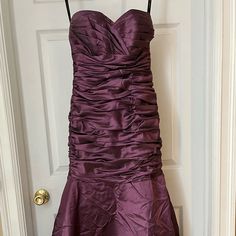 Women’s Size 4 Formal Ruched Corset (Adjustable) Gown In Plum. Length Altered To Fit ~5’ Height. Smoke And Pet Free Home. Will Need To Be Dry Cleaned And Steamed (Wrinkles From Being Stored). Worn Once. Formal Gown, Formal Gowns, Wrinkles, Plum, Prom Dresses, Size 4, Prom, Womens Sizes, Womens Dresses