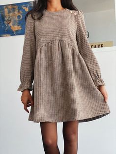 Woolen Dresses, Couture Mode, Check Dress, Winter Dresses, Fall Dresses, Casual Dress, Sweater Dress, The Dress, Autumn Fashion