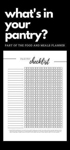 what's in your pantry? part of the food and meal planner printable