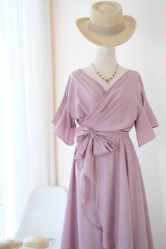 Purple Mauve Bridesmaid dress Mauve Dress Mauve Bridesmaid | Etsy Party V-neck Chiffon Wrap Dress, Chiffon V-neck Dress In Solid Color, Solid Color Chiffon V-neck Dress, Solid Color V-neck Chiffon Dress, Chic V-neck Chiffon Wrap Dress, Chic Chiffon V-neck Wrap Dress, Spring Chiffon Wrap Dress, Elegant V-neck Chiffon Wrap Dress, Summer Chiffon Wrap Dress With Surplice Neckline