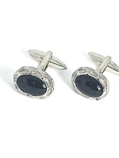 "Black ONYX Cufflinks, SILVER Cufflink,GEM Cufflinks, Cuff links For Son,Groom Jewelry,Graduate Gift for him,Handmade Silver Cuff Link gift ❤ ❤In 17th Century cufflinks were intended for the elite & had adorned men's sleeves since then. In the 19th century cufflinks are very popular with the masses.Only 50 years ago they could be found on almost every shirt ,later in the 60's it was the sign of style conscious man.The significance of your wealth & success is portrayed by your clothing. C Elegant Adjustable Silver Cufflinks, Classic Clip-on Cufflinks For Gift, Elegant Black Cufflinks For Gift, Elegant Black Cufflinks For Wedding, Black Classic Wedding Cufflinks, Classic Black Wedding Cufflinks, Elegant Black Wedding Cufflinks, Elegant Oval Cufflinks For Formal Occasions, Black Cuff Jewelry For Anniversary