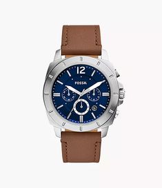 Privateer Chronograph Brown Leather Watch - BQ2819 Brown Leather Watch, New Watch, Smart Watches Men, Brown Leather Strap, Fashion Color, Luxe Gifts, Watch Sale, Watches Jewelry, Leather Working