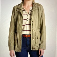 Market & Spruce Care Linen Cargo Jacket, New And Never Worn With Tags Still On. Fabric Is 55% Linen And 45% Rayon And Is Machine Washable. Tortoise Buttons For Front Closure And In Sleeve Cuffs. Color Is Actually A Light Olive Green. Casual Olive Outerwear With Flap Pockets, Casual Olive Cotton Outerwear, Casual Olive Utility Jacket With Button Closure, Casual Khaki Outerwear For Everyday, Casual Olive Long Sleeve Outerwear, Casual Olive Utility Jacket With Flap Pockets, Casual Olive Outerwear With Button Closure, Casual Olive Utility Jacket For Winter, Black Cargo Jacket