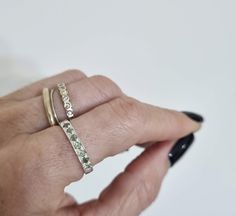 Handmade delicate half eternity stacking ring, stoned with 7 beautiful light green gemstones.  This multistone ring is beautiful alone or stacked together with other rings and is colorful and pretty on your finger.  The ring is available in nickel free, 14 karat gold plating over a brass or silver base. Can be also ordered in solid sterling silver, 9k or 14k solid gold.  A perfect beautiful gift for yourself or for a women you love. Dimensions: The ring width is about 2 mm. Multiple ring sizes a Multistone Ring, Green Amethyst Earrings, August Birthstone Ring, Multiple Rings, Engagement Ring Prices, Handmade Engagement Rings, August Birthstone, Half Eternity Ring, Ruby Earrings