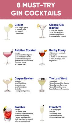 Gin Cocktails Coctails Recipes With Gin, Glasses For Cocktails, Martini Gin Recipe, Martini Glass Cocktails, Gin Drink Recipes Cocktails, Martini Recipes Gin, Gin Cocktail Recipes Easy, Gin Recipes Cocktails, Gin Martini Recipes