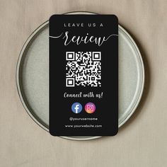 a badge that says leave us a review connect with me