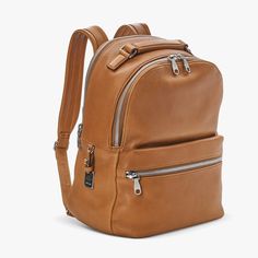 Runwell Backpack|Natural Grain Leather | Shinola® Detroit Luxury Soft Leather Everyday Backpack, Classic Leather Backpack With Smooth Grain For Travel, Classic Leather Satchel Backpack With Zipper, Luxury Leather Backpack For Everyday, Classic Softback Backpack For On-the-go, Luxury Leather Backpack With Palladium Hardware For Travel, Modern Backpack With Palladium Hardware For Daily Use, Modern Leather Backpack With Smooth Grain, Modern Leather Backpack For Daily Use