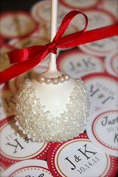 a close up of a cake pops on a table