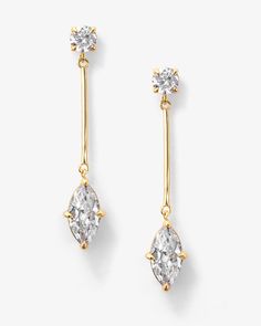 Marquise Diamond Drop Earrings - Gold|White Diamondettes Marquise Diamond Earrings, Diamond Earrings Wedding, Melinda Maria Jewelry, Marquise Earrings, Dangle Earrings Wedding, Wedding Earrings Drop, Diamond Dangle Earrings, Stylish Earring, Marquise Diamond