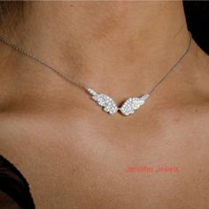 Diamond Angel, Angel Wing Pendant, Halo Pendant, Bezel Diamond, Princess Cut Diamonds, Round Cut Diamond, Gold Plated Sterling Silver