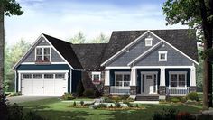 this is an artist's rendering of these craftsman home plans for the lake house