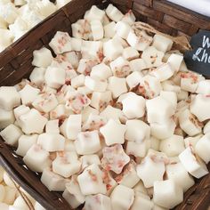 a basket filled with lots of white food