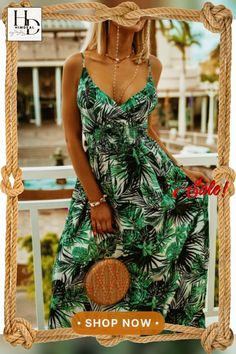 New Summer V Neck Sleeveless Off Shoulder Sling Print Boho Dress Fashion Casual Sun Dress Ladies Beach Dress Dresses Women Womens Beach Dresses, Sun Dress Casual, Backless Long Dress, Long Beach Dress, Breezy Dress, Women's Robe, Retro Mode, Floral Print Maxi Dress, Evening Outfits