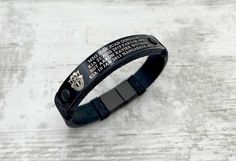 Hey, I found this really awesome Etsy listing at https://www.etsy.com/listing/689843524/black-memorial-bracelet-custom-engraved Adjustable Black Bracelet With Engraving Option, Black Leather Bracelet With Engraving Option, Personalized Black Leather Bracelet With Stainless Steel, Father's Day Engraved Black Wristband, Black Engraved Wristband As Gift, Engraved Black Wristband As Gift, Customized Black Stainless Steel Bracelet, Customized Adjustable Black Wristband, Customizable Adjustable Black Wristband