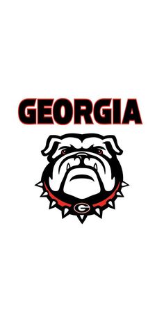 the word georgia with a bulldog's head on it