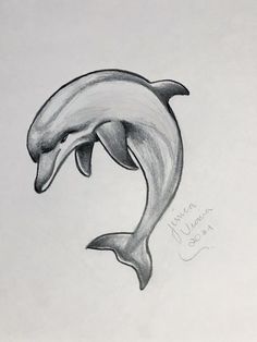 a drawing of a dolphin jumping out of the water